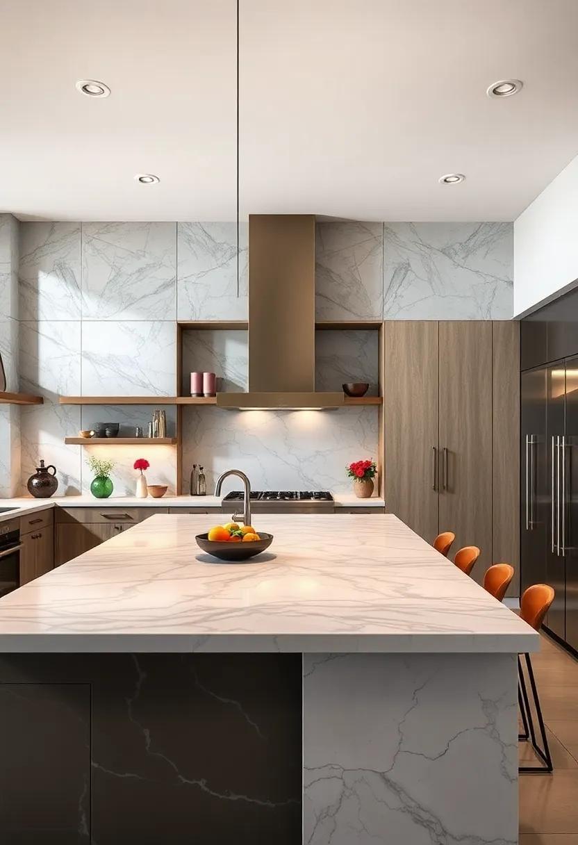 Marble Majesty: A luxurious marble-topped ⁤island ‌not ​only enhances visual⁢ appeal but also offers a sturdy surface​ for baking and meal prep