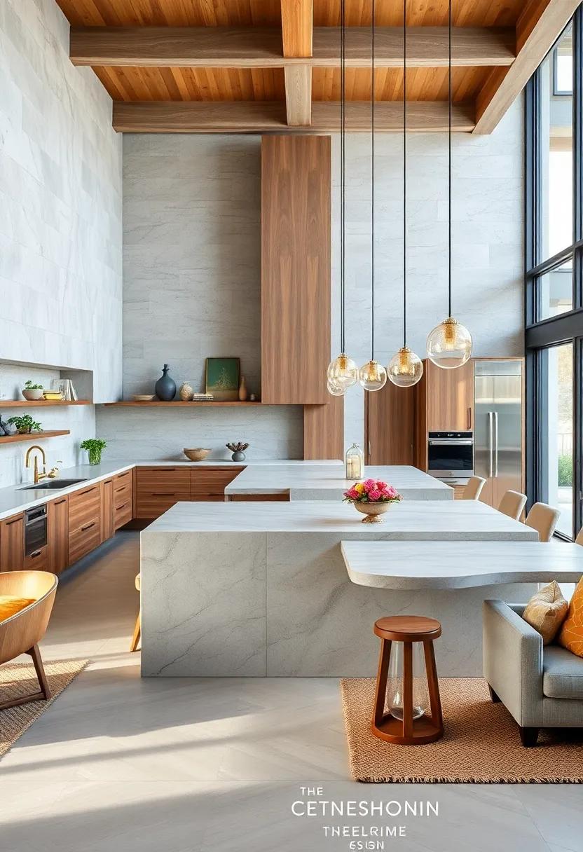 Open Concept Wonder: ⁢A large, ⁣airy island⁣ connects seamlessly to an open floor plan, encouraging​ social interaction and making the kitchen ​the heart of the home