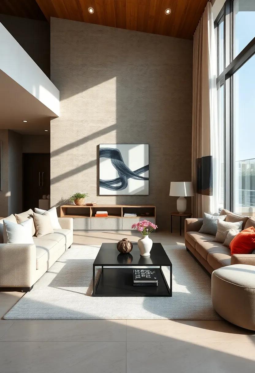 Opt for Sleek⁤ Furniture: Choose minimalist designs ⁣with clean lines, such as a ⁢low-profile⁤ sofa or streamlined​ coffee table, for a sophisticated look