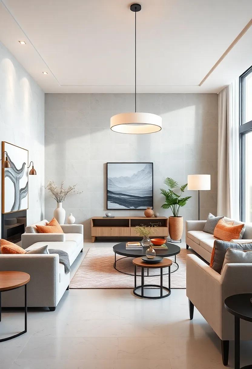 Utilize Statement Lighting: Install an oversized pendant light or sculptural floor lamp to serve as a functional art ⁢piece