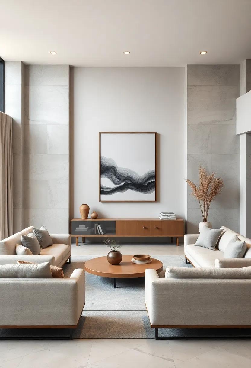 Feature Minimalist Wall ⁢Art: Hang ⁣large,abstract pieces⁣ or monochromatic photography that complements the neutral scheme‌ without competing for attention