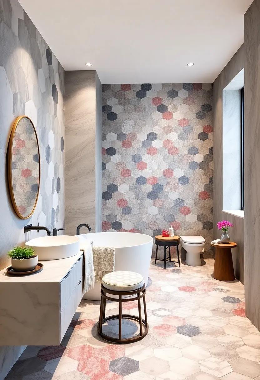 Embrace Geometric Glamour: Discover how striking hexagonal tiles can‍ elevate simplicity into a statement-making ⁤sanctuary, combining sleek lines with vibrant colors