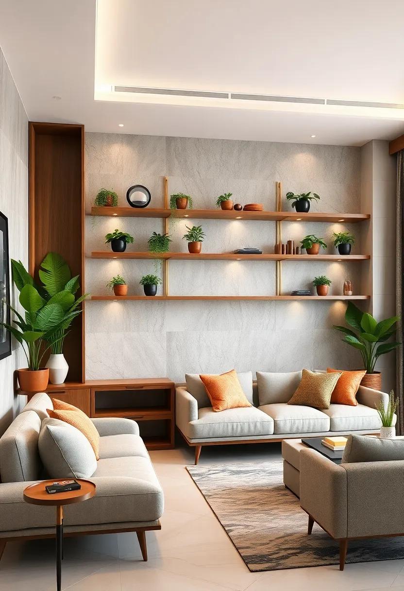 Nature-Inspired: ‌Incorporate built-in​ shelves with integrated planters, bringing⁣ a ⁣refreshing touch of greenery that ​enhances both aesthetic and⁣ air⁣ quality