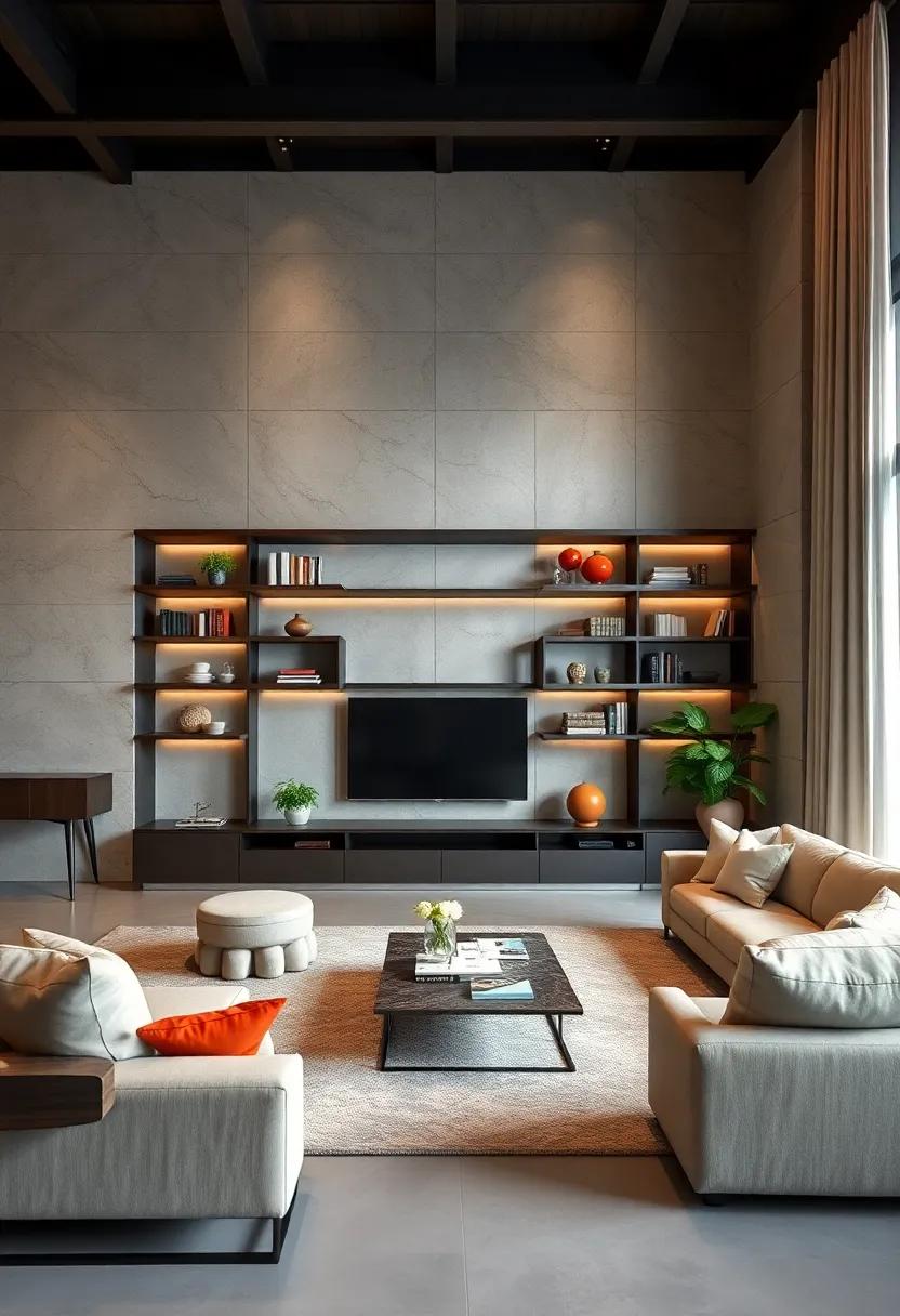 Modern Glam: High-gloss⁤ shelves in metallic finishes paired with mirrored accents introduce a ⁤touch of luxury and opulence to‍ your‌ space