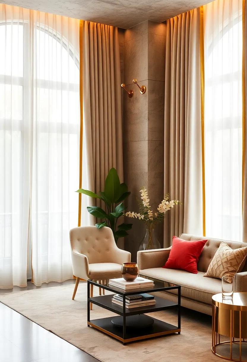 Gold-Trimmed Curtains: Frame your windows with ⁣luxurious curtains ​featuring delicate gold ‍trim that enhances natural light and complements your office's decor