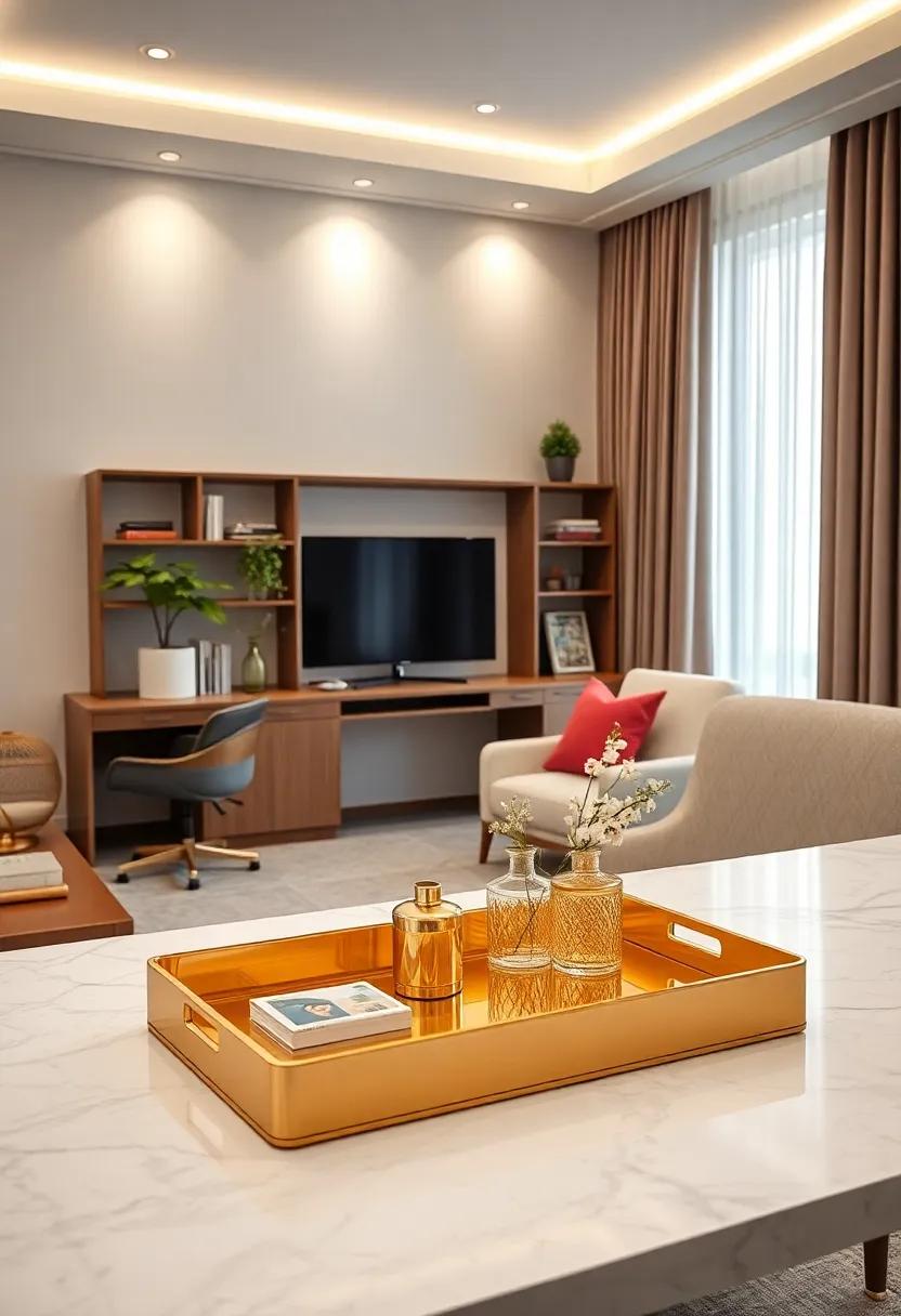 Luxurious Wall Panels: ⁢Incorporate wall panels with gold accents⁤ for‍ an ultra-sophisticated​ look that can‍ transform even⁤ the simplest spaces into luxury offices