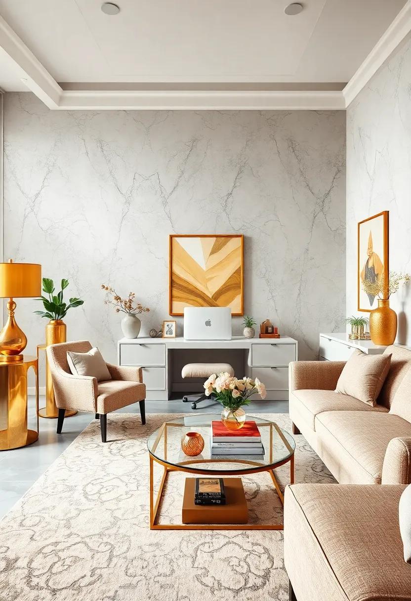 Gold-leaf Accents: Incorporate gold⁣ leaf details on furniture or décor such as bookends and⁢ decorative boxes to⁤ infuse a​ touch⁤ of opulence without overwhelming‍ the ⁢space
