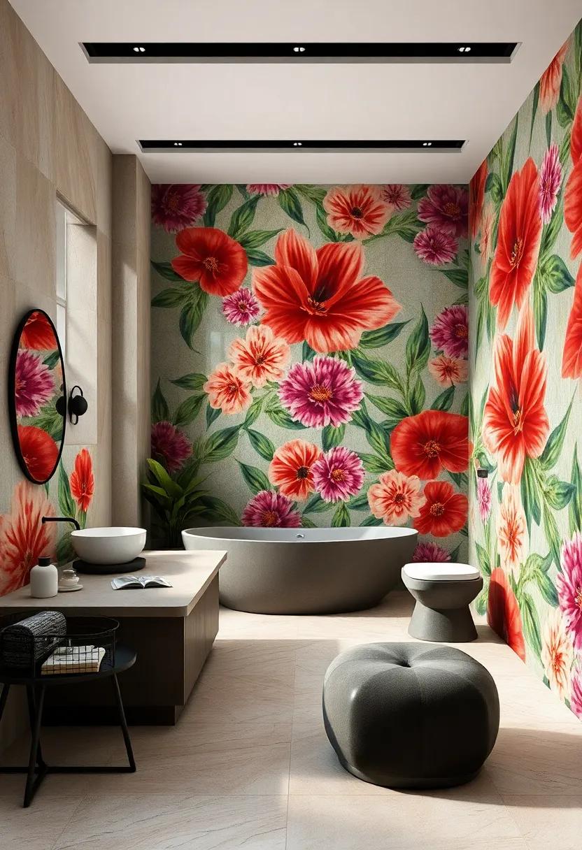 Go big with ​oversized‌ floral tiles⁤ that​ take center stage, filling the space with exuberant colors ‌and patterns ​that celebrate the vitality of⁢ nature