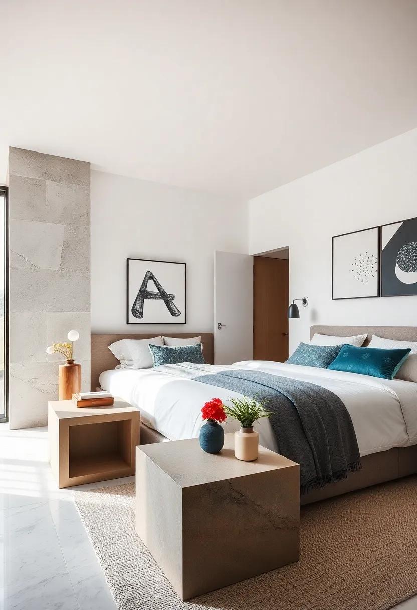 Integrate a ‌cube-shaped nightstand that‍ provides ample storage while contributing to the angular ‍aesthetic⁣ of the space