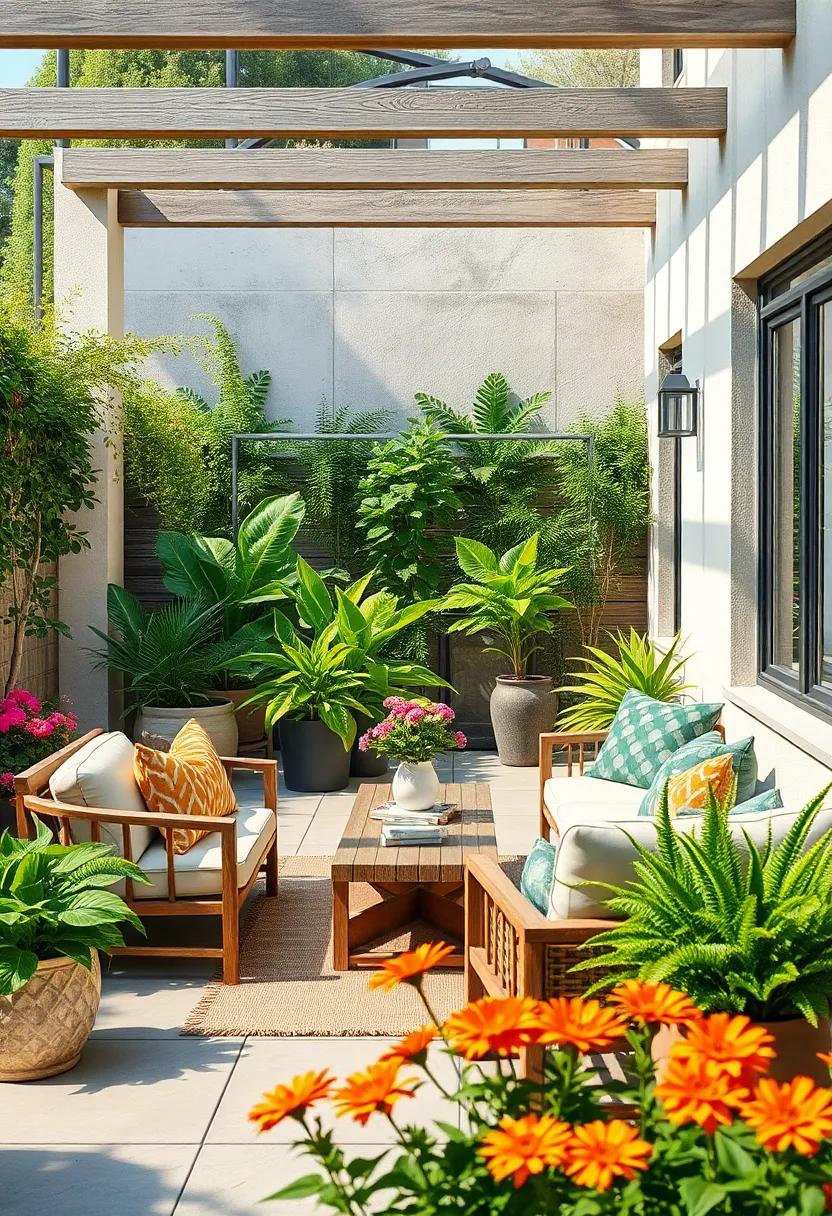 use Layering Techniques: Position taller ‍plants at the back of your patio ‍and ⁤gradually layer down to shorter⁢ plants in the front for depth