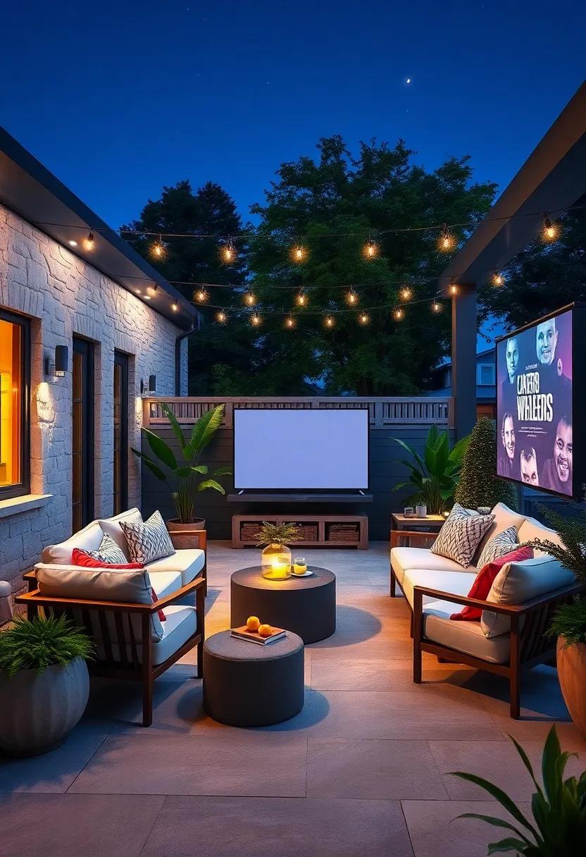 Movie⁤ Night Setup: Create an outdoor movie viewing ‍area with a projector and ‌comfy seating ‍for unforgettable ⁢starry nights