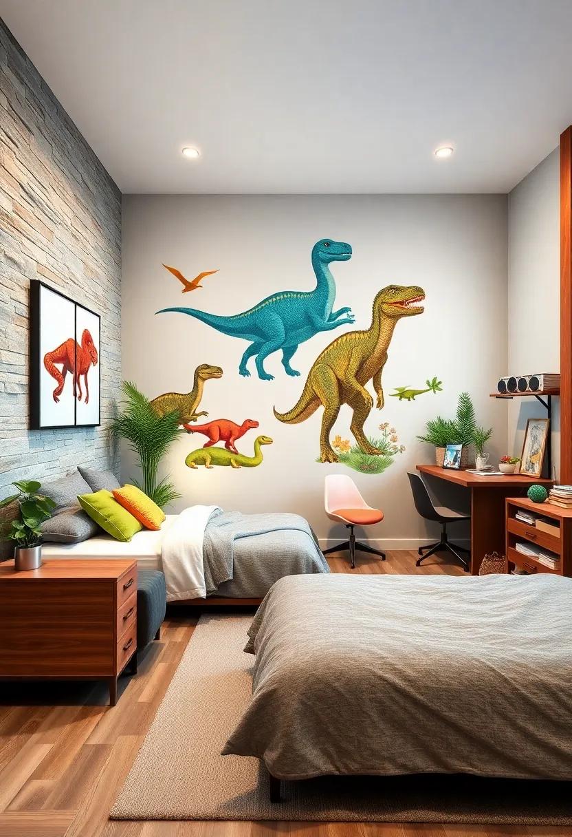 Dinosaur Wall Art: Hang vibrant dinosaur illustrations‍ or ⁤3D ‍wall decals that add a ⁣prehistoric⁣ flair and invite curiosity about⁤ the⁤ ancient world
