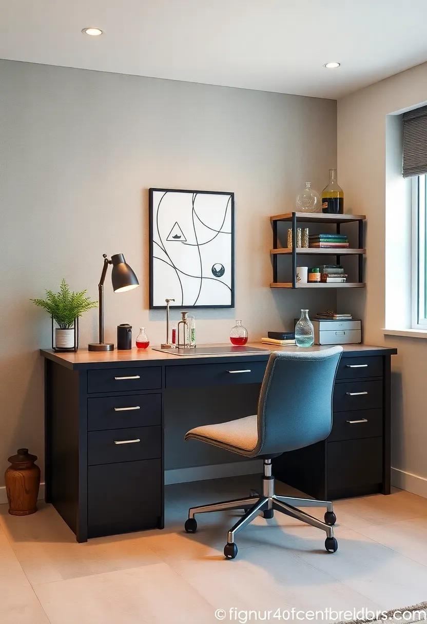 Lab-Style Desk: Incorporate a sleek, lab-style desk with chemistry-themed decor, ⁣complete with⁤ test tube pen holders and periodic table accents‌ to promote a scientific workspace