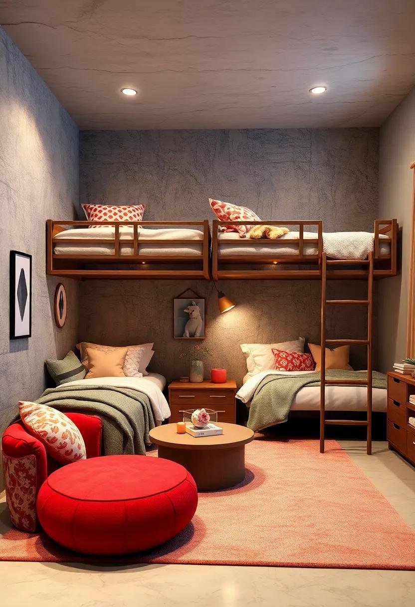 bunk Bed Bliss: Embrace vertical space with stylish bunk beds that offer both sleeping quarters and a cozy nook for reading or relaxing
