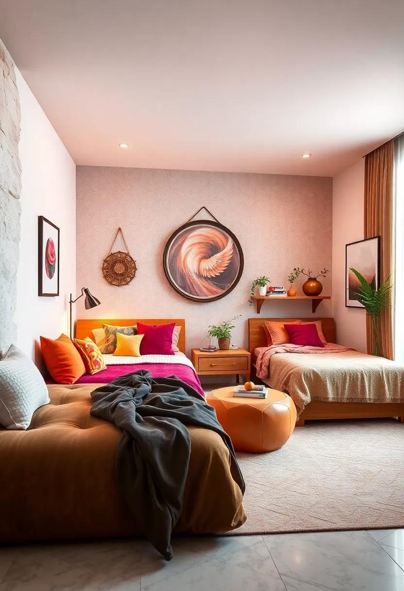 Color-Coded Comfort: Use a coordinated color palette to create a harmonious and inviting atmosphere, allowing each girl’s personality to shine through