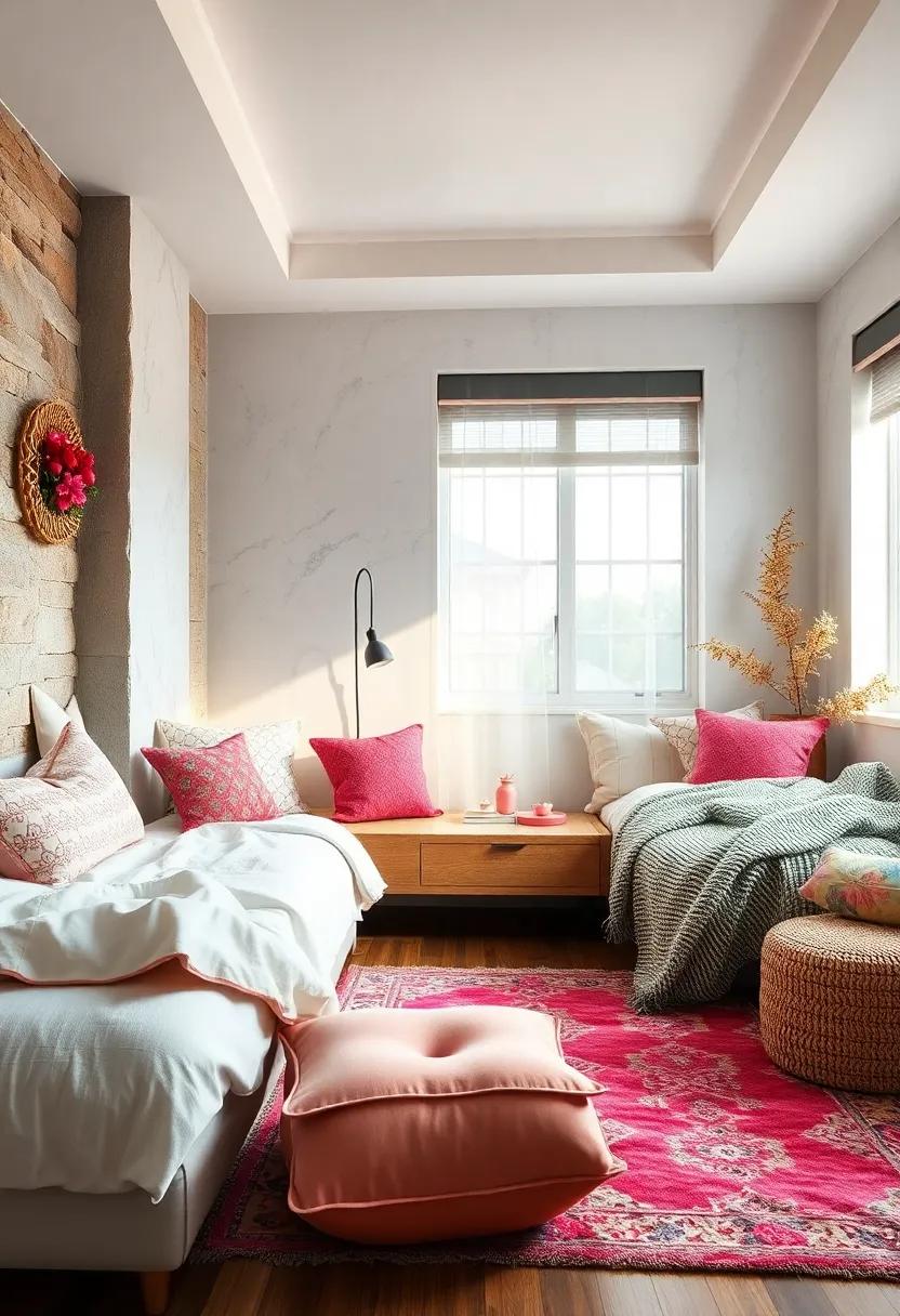 Layered Textures: Incorporate a mix of soft fabrics, such as throw pillows, blankets, and rugs, to add warmth and a chic touch to the room