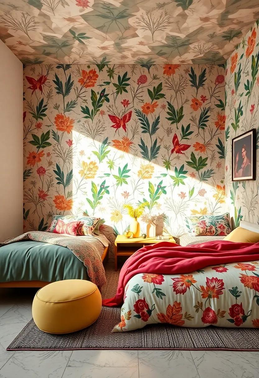Playful Patterns: Experiment with bold wallpapers or statement bedding that showcases playful prints, adding a dynamic and cheerful vibe to the room