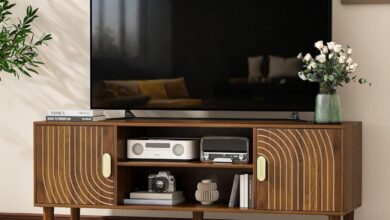 Our Honest Take on the 47″ Walnut TV Stand with Smart Storage
