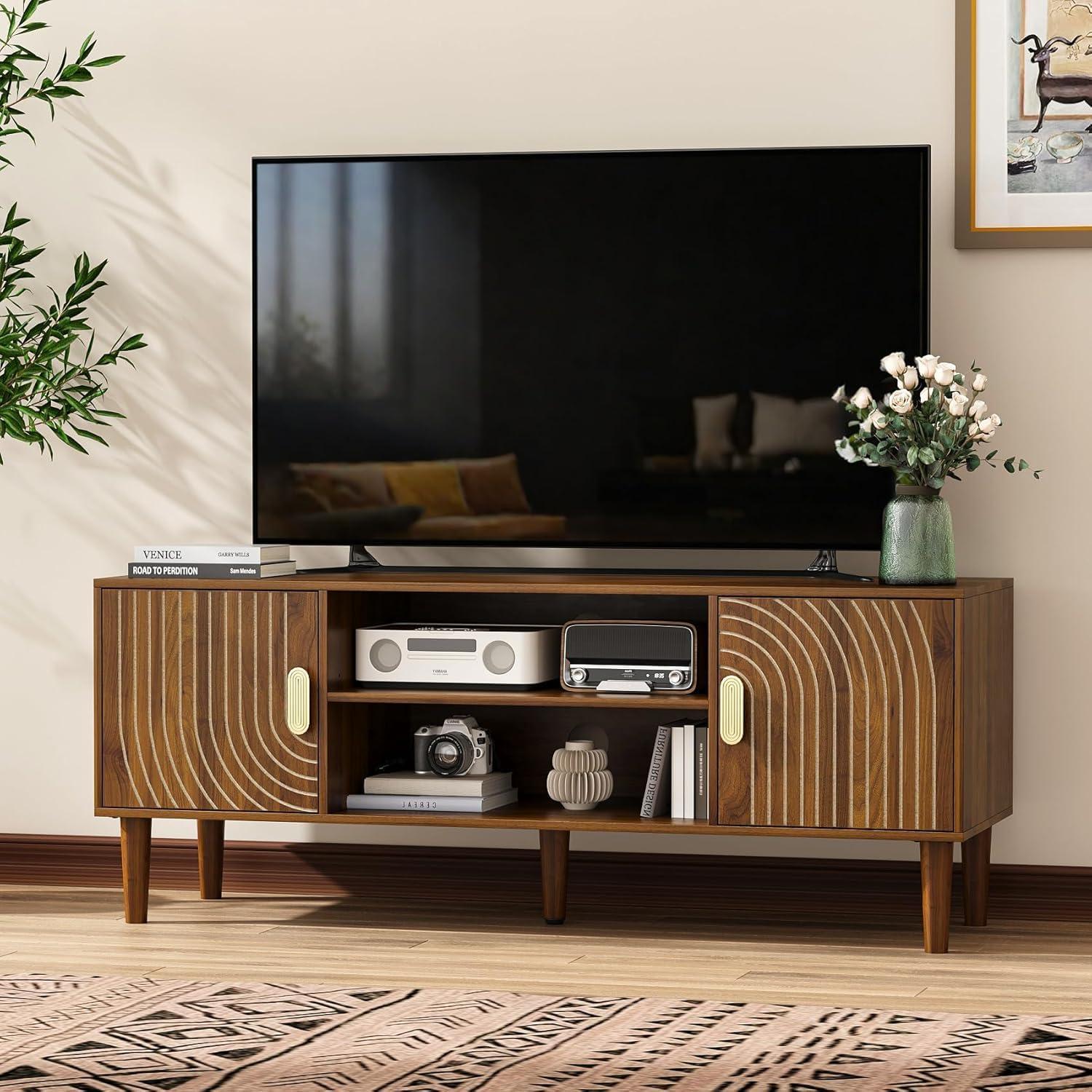 Our Honest Take on the 47″ Walnut TV Stand with Smart Storage