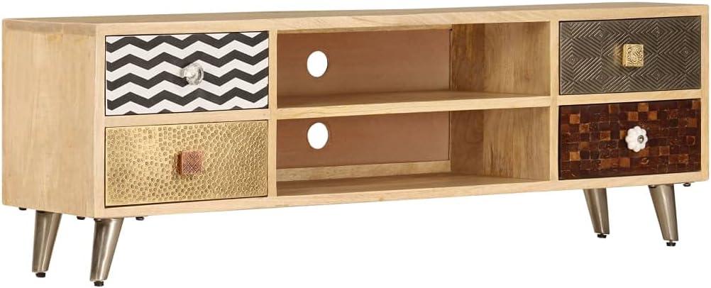 Our Take on the Multicolor Mango Wood TV Stand: Style Meets Storage