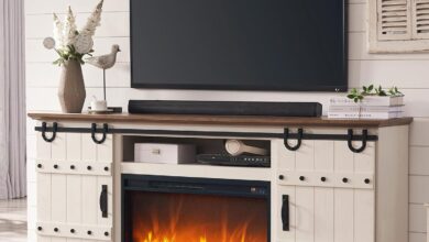 Our Honest Take on the OKD 70″ Fireplace TV Stand’s Farmhouse Charm