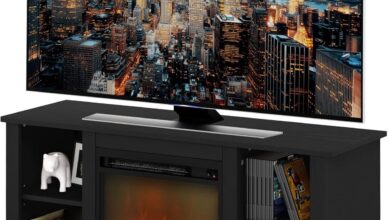 Our Take on the Furinno Jensen Stand with Cozy Fireplace Insert