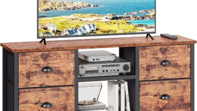 How We Organized Our Space with the Furologee Rustic TV Stand