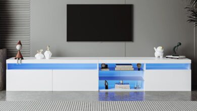 Our Honest Take on the Sleek LED TV Stand for Spacious Rooms