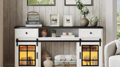 Our Take on the Maupvit Farmhouse TV Stand with Sliding Doors