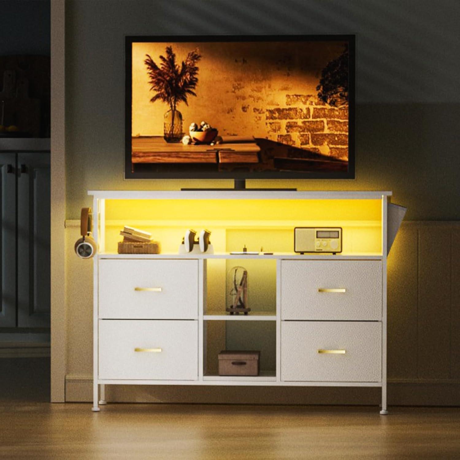 Our Honest Take: Sleek 50″ TV Stand with Storage & LED Glow