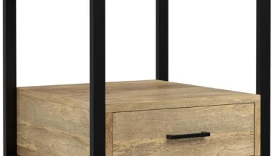 Why We Love the SIMPLIHOME Riverside Mango Wood Media Stand
