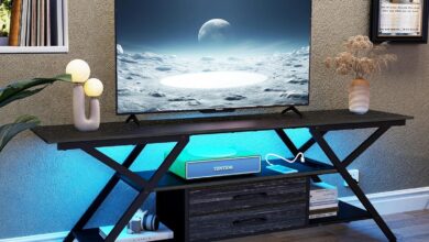 Our Take on the TV Stand with LED Lights and Built-In Power Outlet