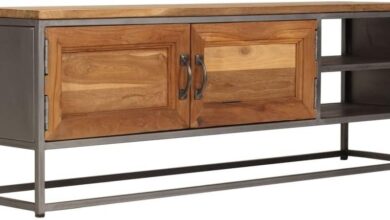 Why We Love This Recycled Teak TV Media Console Stand