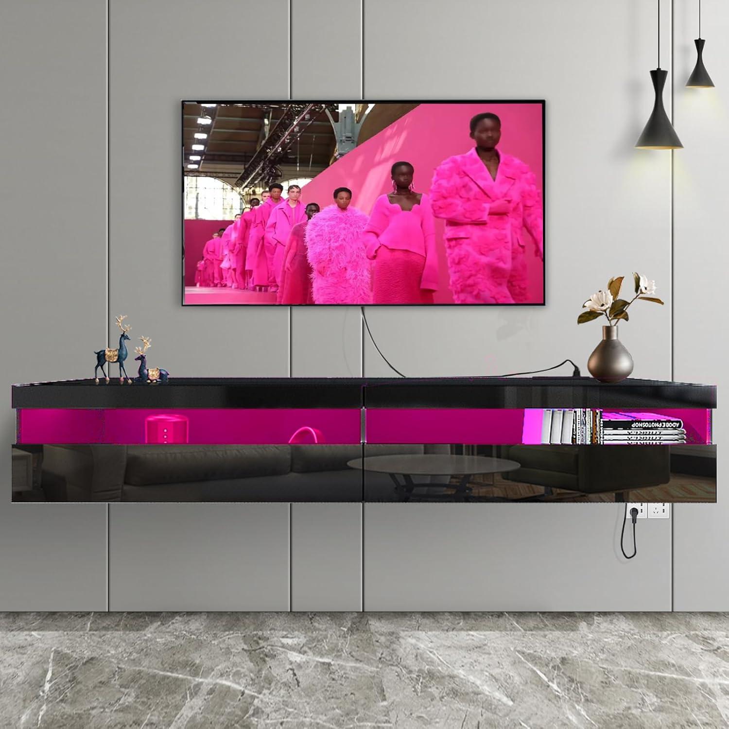Our Take on the 71″ Floating TV Stand with LED & Storage