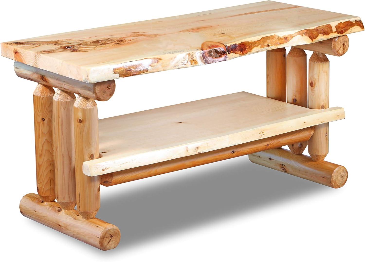 Our Thoughts on the SRL Rustic Log Pine TV Stand’s Unique Charm