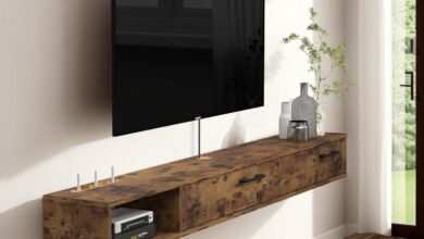 How We Organized Our Space with Pmnianhua Rustic Floating TV Stand