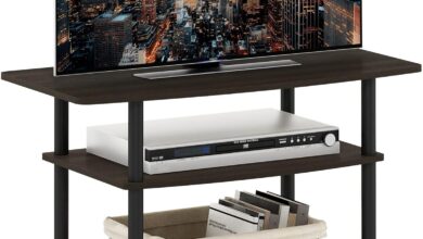 Why We Love the Furinno Turn-N-Tube 3-Tier TV Stand