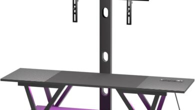 Why We Love This Swivel TV Stand with LED Lights & Storage