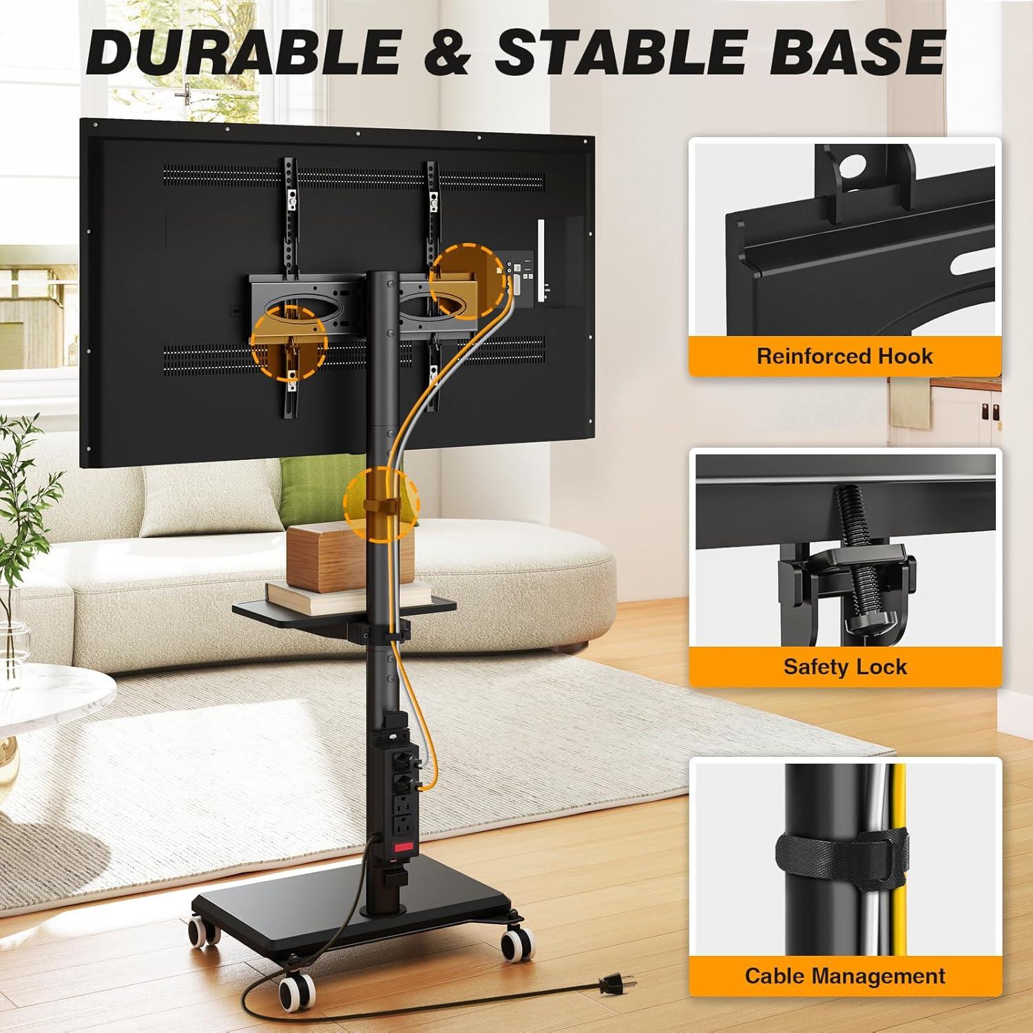 Why We Love the ‌5Rcom Rolling TV Stand: Swivel, Power & More