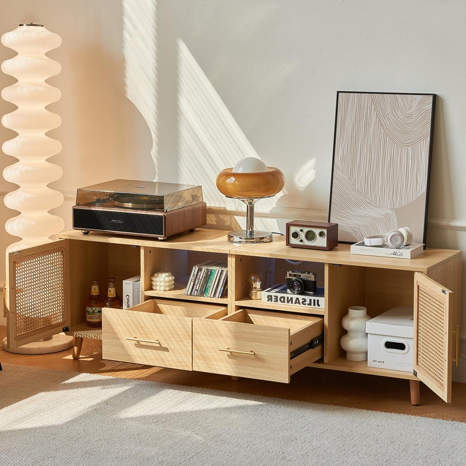 Our Take on the Stylish Rattan TV Stand with LED & Charging Hub