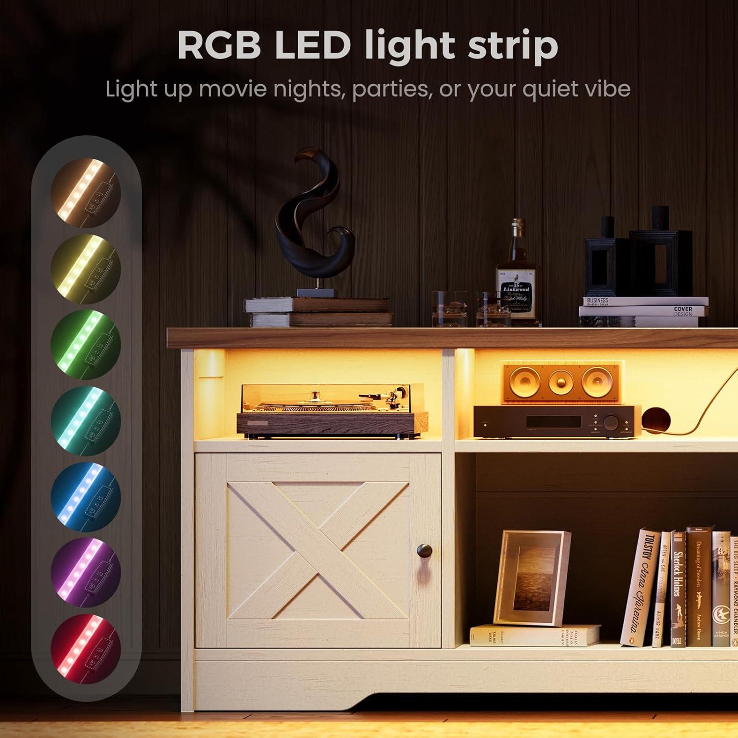 Our Review: Sleek Modern‌ TV Cabinet ⁤with LED Lights & Storage