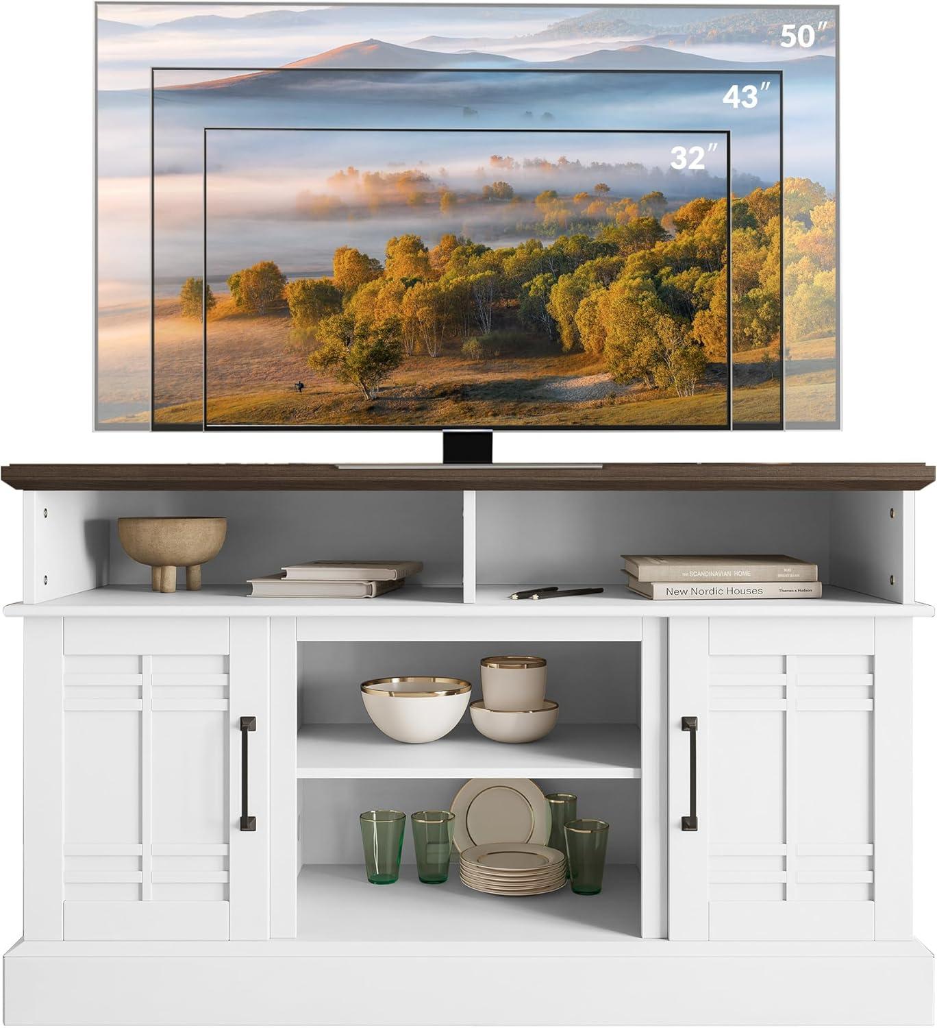 Why We Love This Swivel TV Stand​ with LED‍ Lights & storage