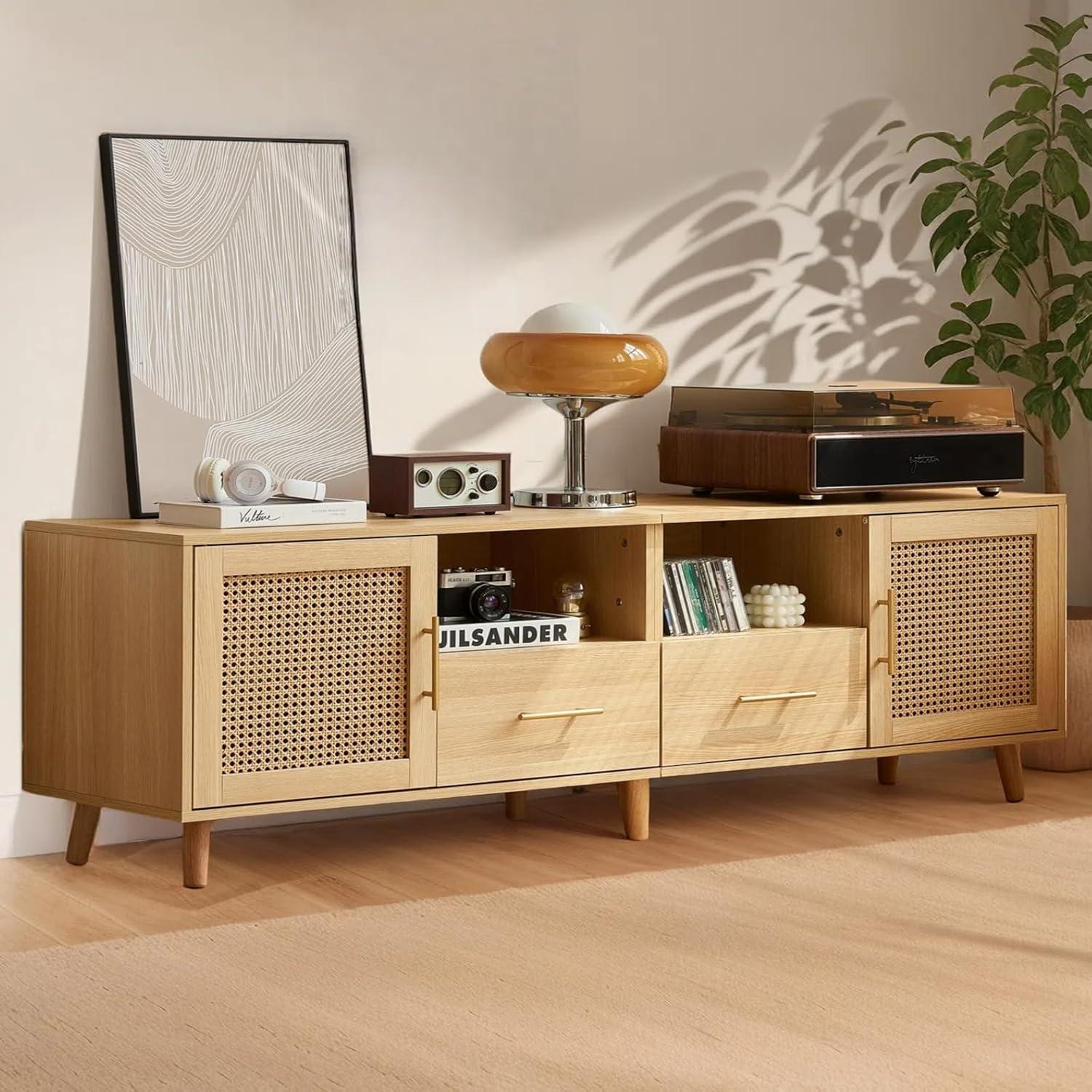 Our Take on the Stylish Rattan TV Stand with LED & Charging Hub