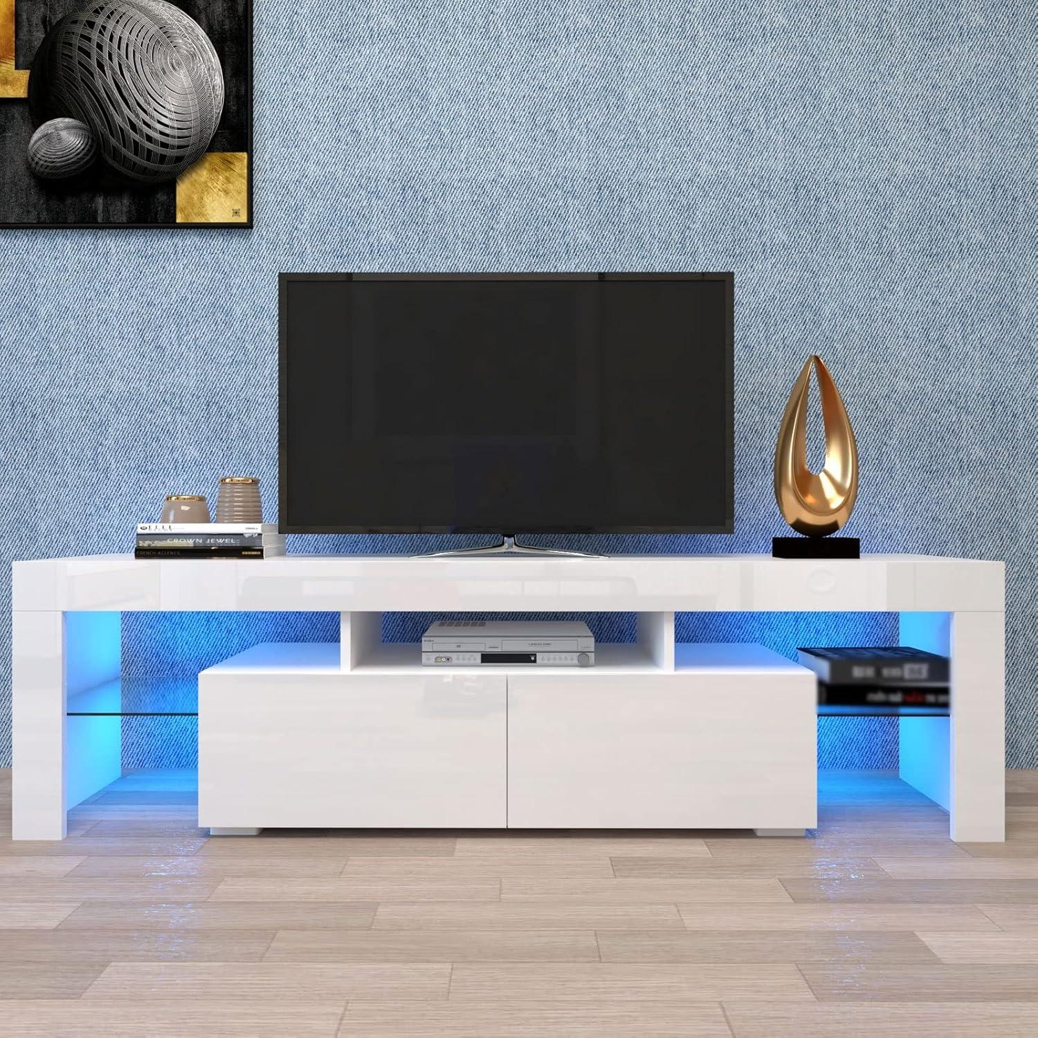 Our Review: Sleek Modern TV Cabinet with LED ⁤Lights & Storage