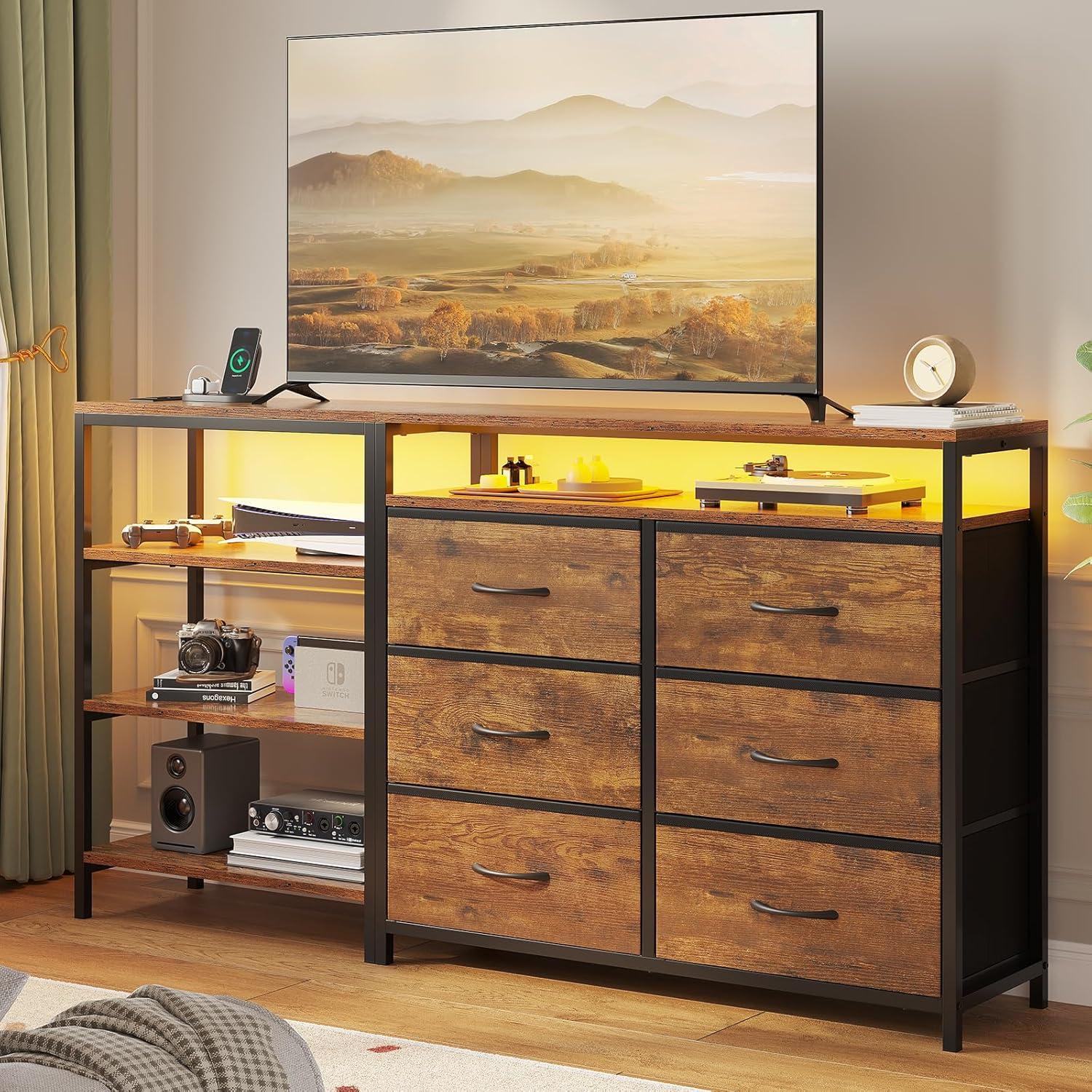 Our honest Take on the Rustic Brown TV Stand with LED & Storage