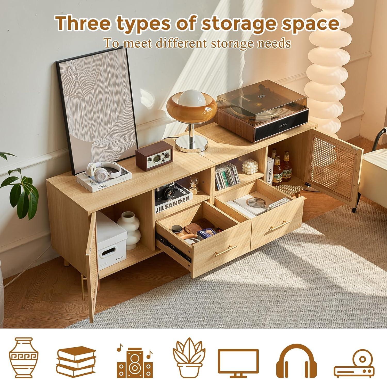 Our Take on the Stylish Rattan TV Stand with LED & Charging Hub