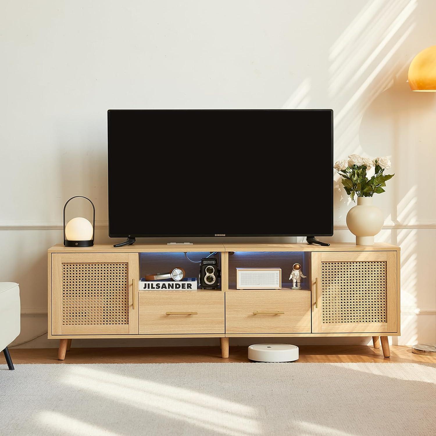 Our Take on the Stylish Rattan TV Stand with LED & Charging Hub