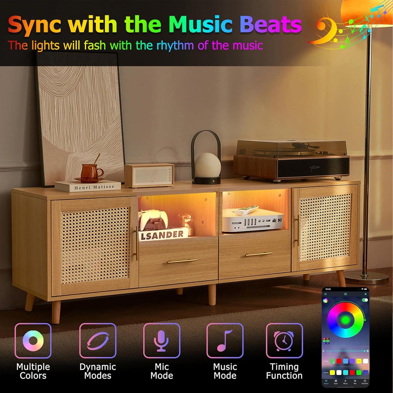 Our Take on the Stylish Rattan TV Stand with LED & Charging Hub