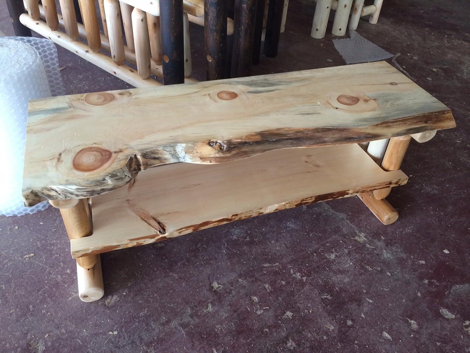 Our Thoughts on the SRL Rustic Log Pine TV Stand's Unique Charm