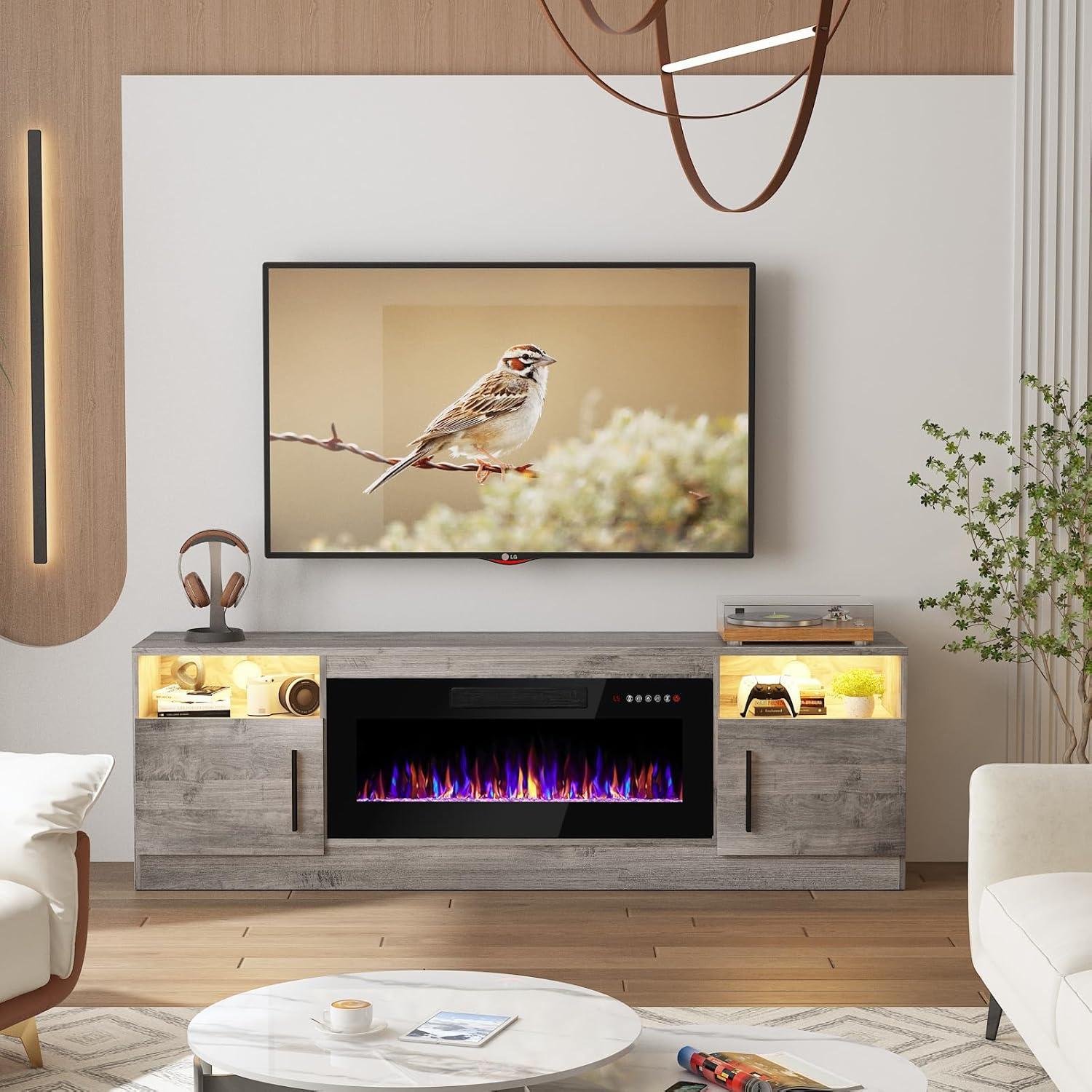 Cozy & Stylish: Our ⁢Take on the Fireplace ‌TV Stand with LEDs
